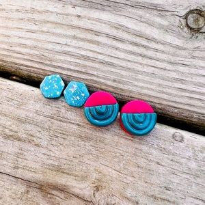 2 pack of Clay Stud Earrings